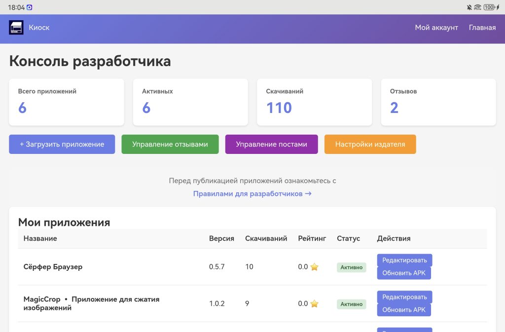Инструкция - Консоль разработчика 1